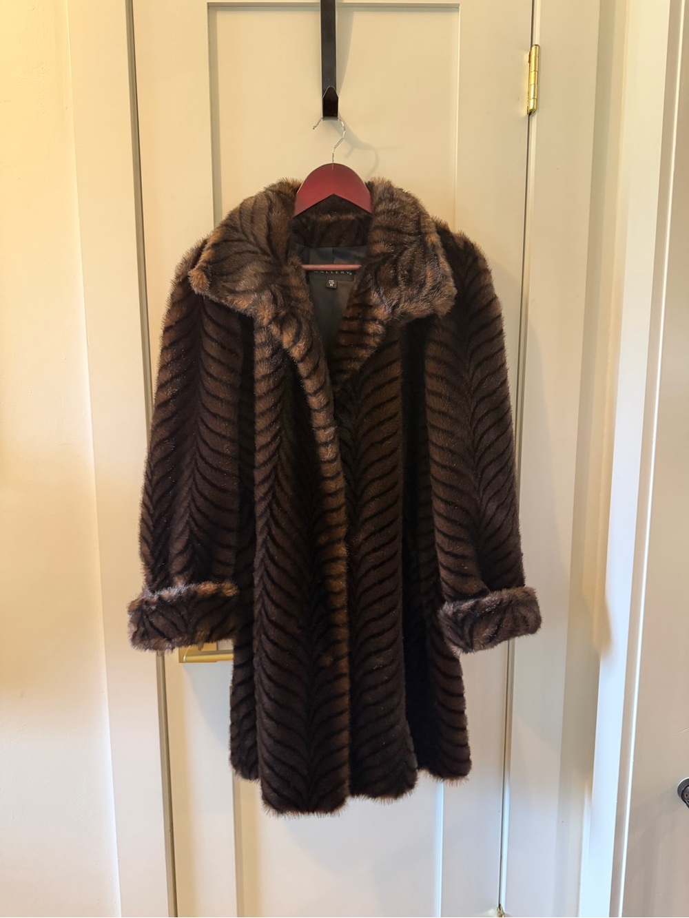 Classic Brown Faux-Fur Coat - Women's Brown Jacket